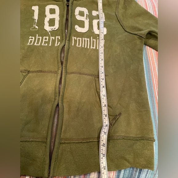 Old school Abercrombie & Fitch Zip Up Hoodie (Olive Green) - Picture 6 of 9